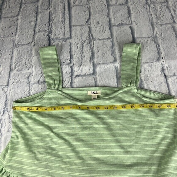 a.n.a Women's Size Large Mint Green Striped Polyester Round Neck Regular - Picture 7 of 8